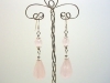 Sterling Silver Faceted Pink Quartz Teardrop Dangle Earrings